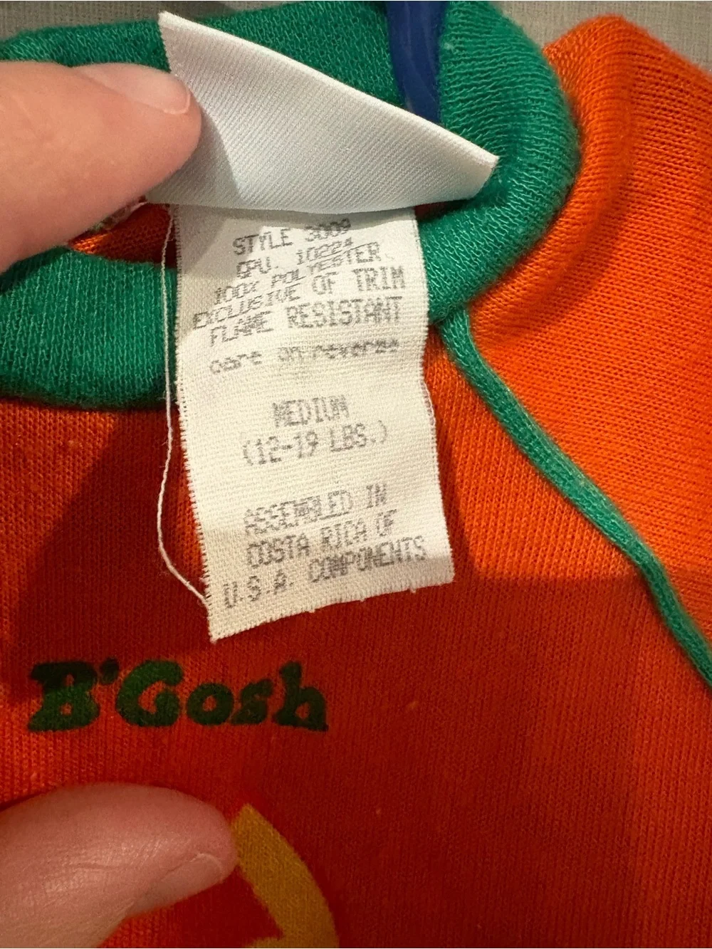 Vintage 1994 Baby B’Gosh pumpkin sleeper